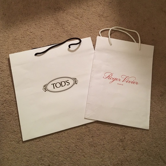Tod's and Roger Vivier shopping bags package of 2