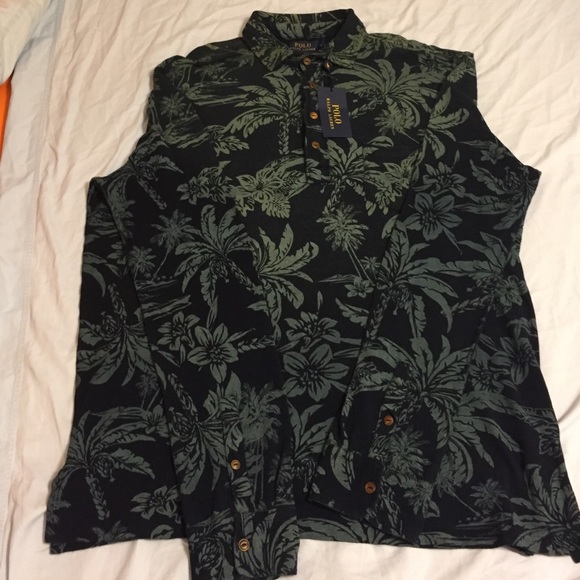 Ralph Lauren Hawaiian long sleeve XL navy