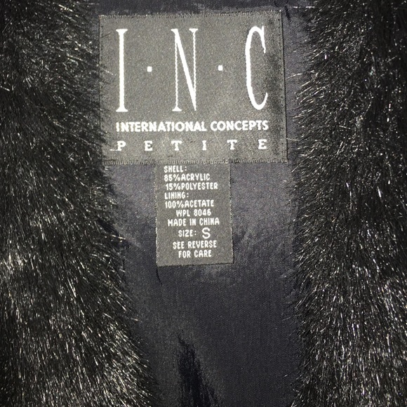 Hooded Faux Fur INC International Concepts Vest - Picture 2 of 4