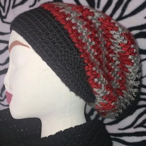 Handmade slouchy crochet beanie+free crochet scarf