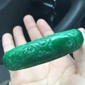 Engraved Jade Bangle