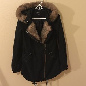 Faux Fur Lined Black Jacket