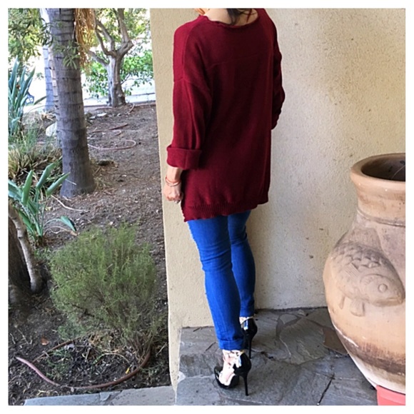 Loose fit burgundy sweater ONE DAY SALE - Picture 4 of 4