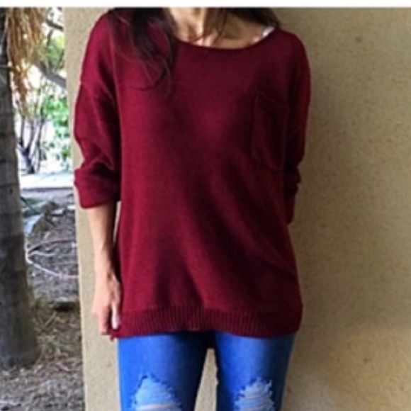Sweaters - Loose fit burgundy sweater ONE DAY SALE