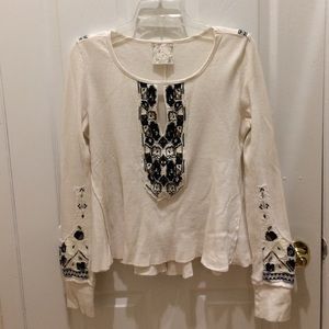 Free people Long sleeve peplum tee