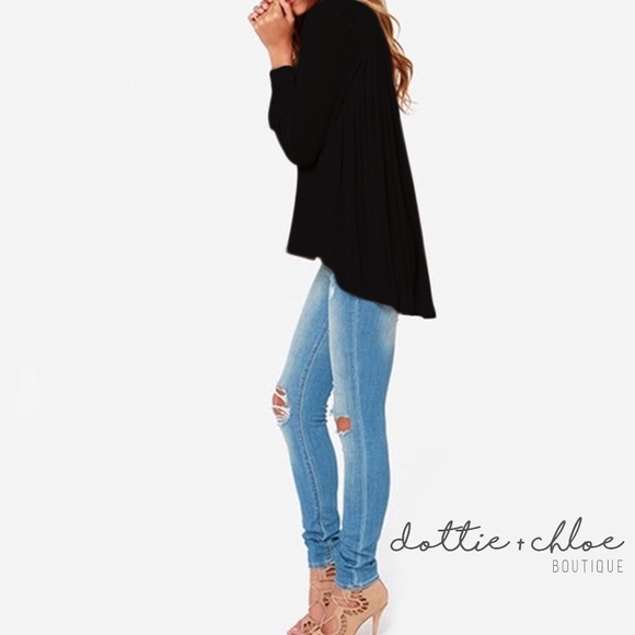 Chiffon Pleated Hi-Lo Long Sleeve Top #806 - Picture 3 of 4