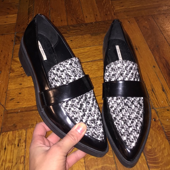 ZARA mixed fabrication loafers!!!