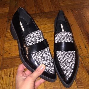 ZARA mixed fabrication loafers!!!