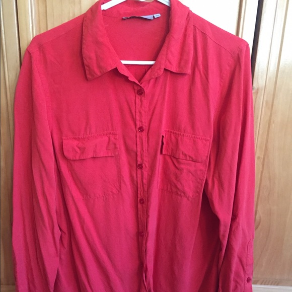 Red button down Blouse