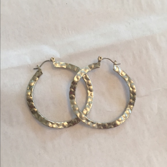 Silver tone hoop earrings