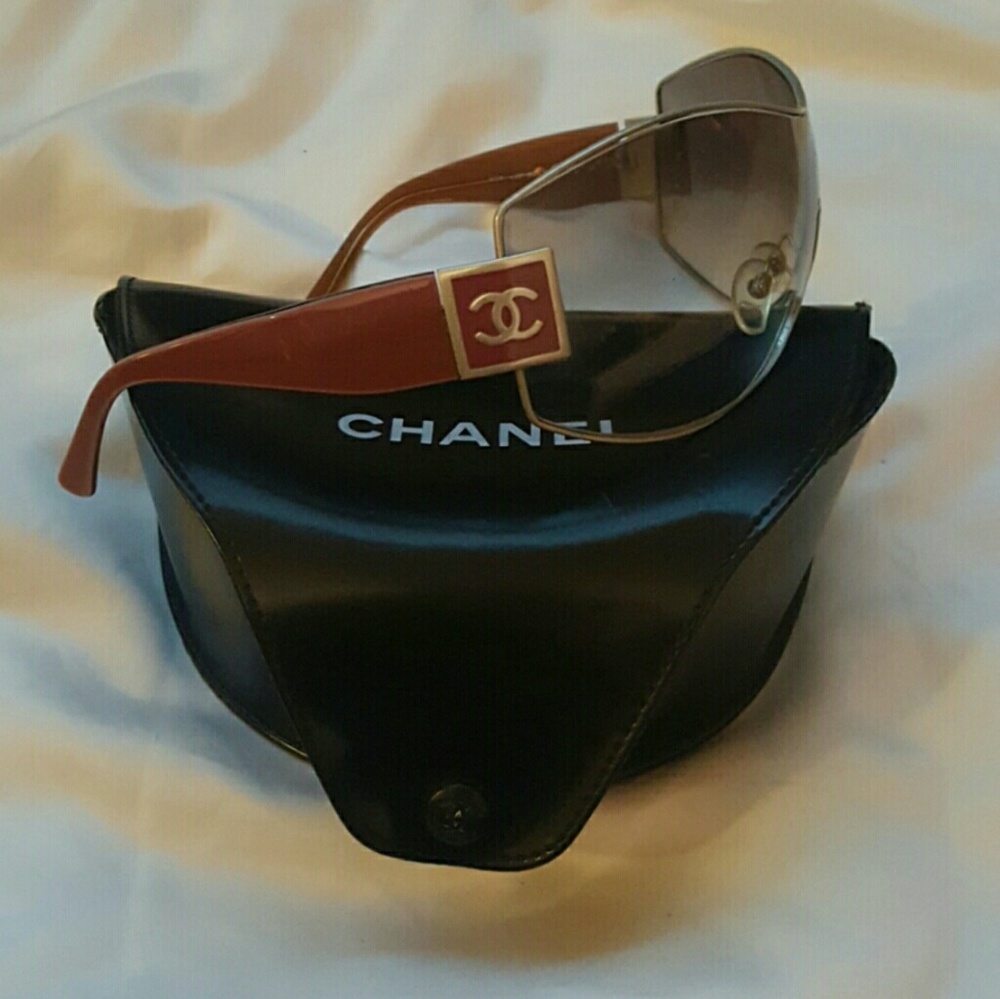 Chanel oversized sunglasses two tone lenses