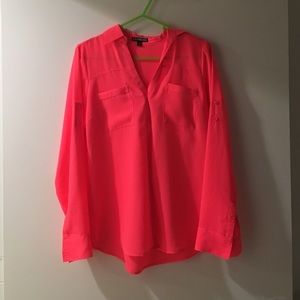 Neon pink top for the office