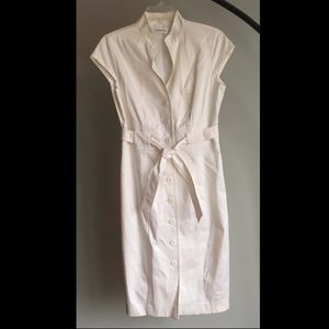 Calvin Klein White Belted Shirtdress