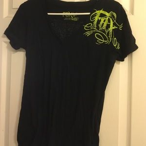 Black and green fox shirt