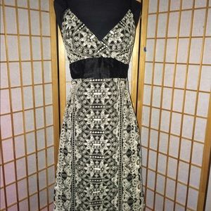 WESTON WEAR Black with White Embroidered Dress