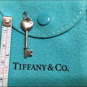 Sterling Silver Tiffany & Co Key Diamond Pendant