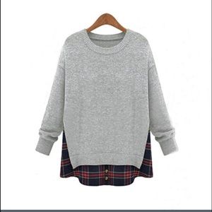 Long sleeve flannel sweater
