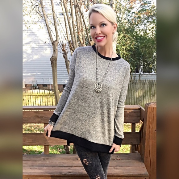 Soft thick brushed fabric cross cross top! LAST 1 - Picture 3 of 3