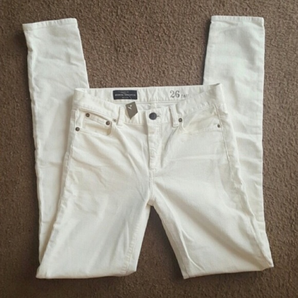 White corduroy mid rise jeans JCREW NWT