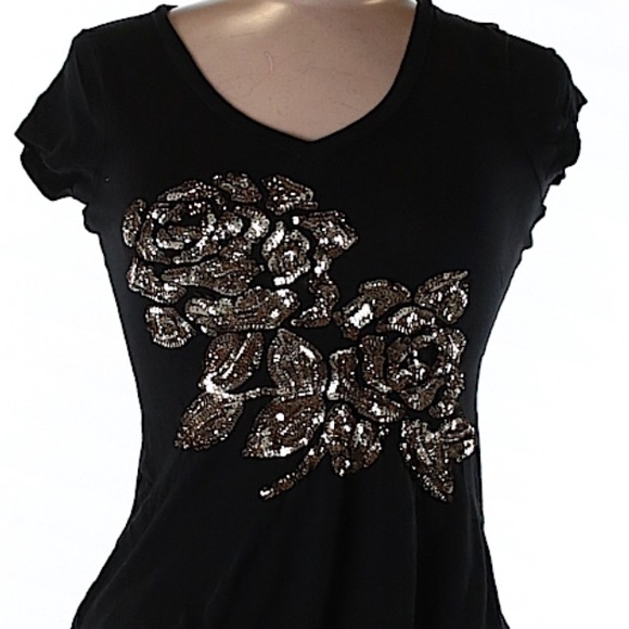 Black sequin tee