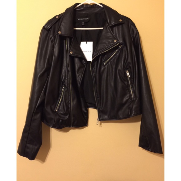 Plus Size Vegan Leather Moto Jacket - Picture 2 of 4