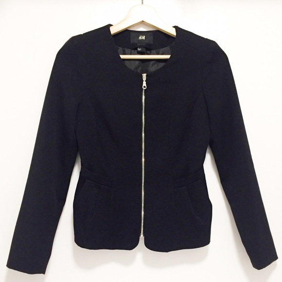 H&M Collarless Black Blazer