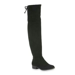 Over The Knee synthetic suede boots