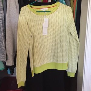 NWT Piperlime light sweater. Lime green and white.