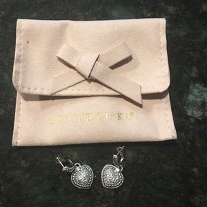 Judith Ripka sterling silver heart earrings