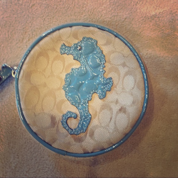 Authentic coach seahorse wristlet