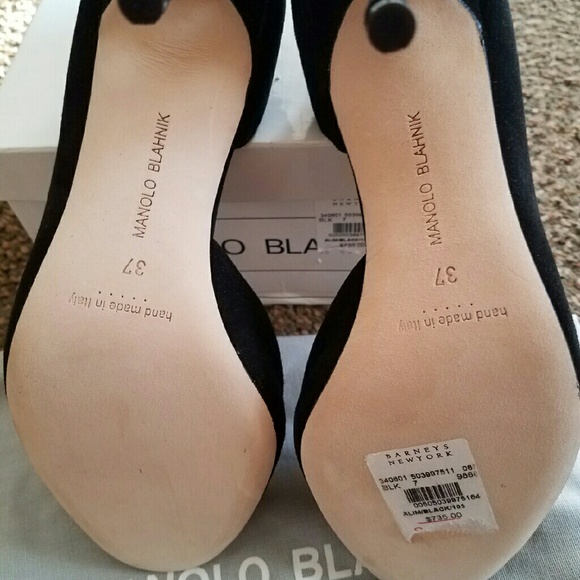 SOLD795$ Manolo Blahnik Alimsta Half-d'Orsay Heels - Picture 4 of 4