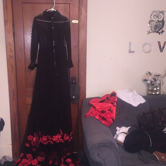 Black see through dress