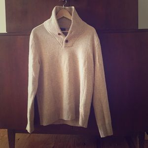 J.CREW Men's Shawl-Collar Lambswool Sweater.