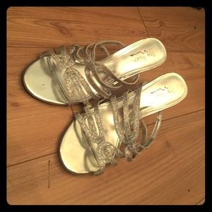 Silver sparkly heels