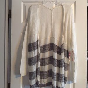 NWT White and Gray light weight cardigan