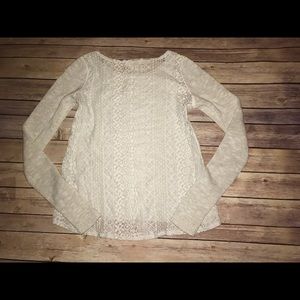 Hollister Long Sleeve Sparkle Crochet Sweater! S