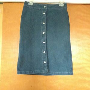 Comfy stretch denim-look skirt!