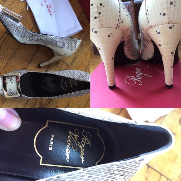 SOLD RV Roger Vivier python snakeskin pumps buckle - Picture 3 of 4