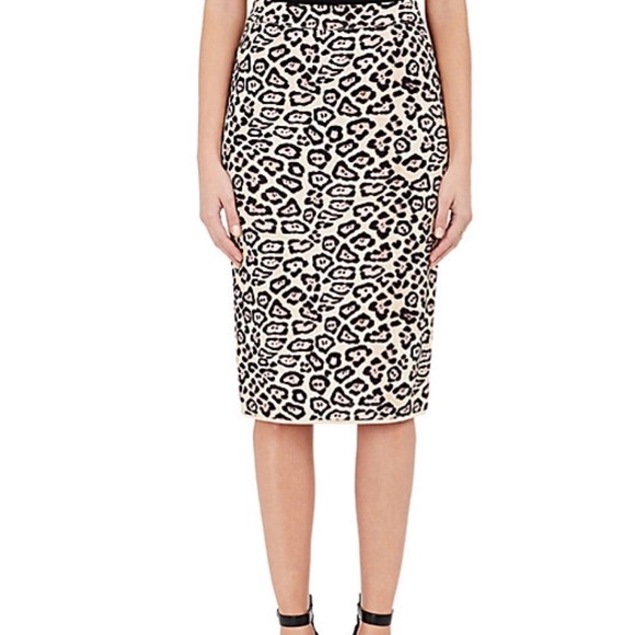NWT Givenchy Jaguar Print Pencil Skirt Blk/Pnk/Tan - Picture 3 of 4