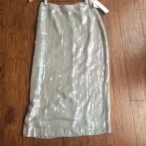 French Connection Pale Grey Sequin Pencil Skirt
