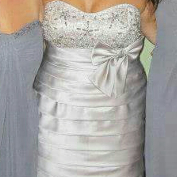 Silver satin gown