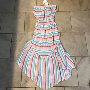 O'Neill Superfly strapless striped dress small NEW