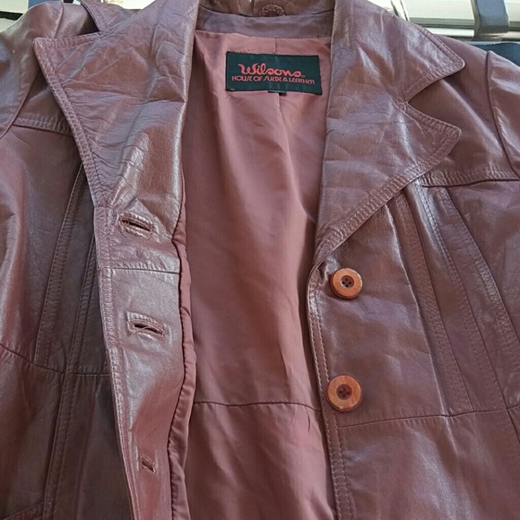 Oxblood long leather coat - Picture 2 of 4