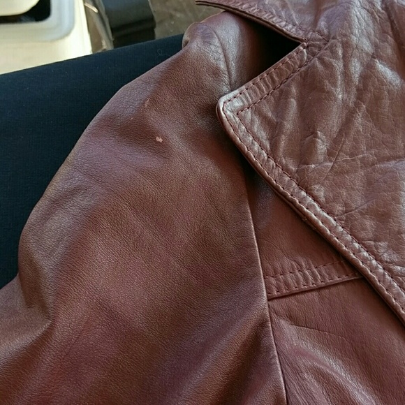 Oxblood long leather coat - Picture 4 of 4