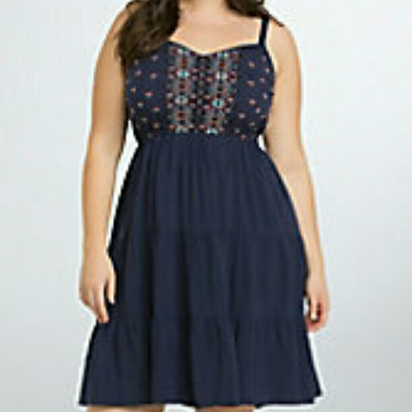 Torrid gauzy tribal print sundress