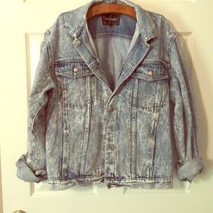 Vintage 80's distressed denim jacket