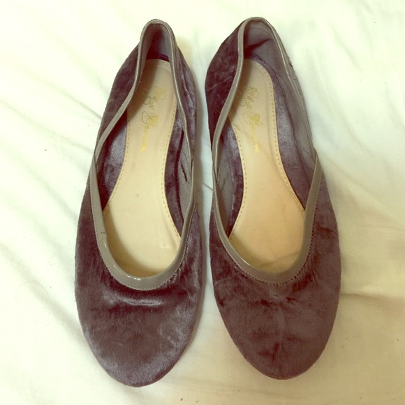 Grey Anthropologie Velvet flats