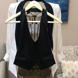 BUNDLE - Express Tuxedo Blazer and Black Silk Vest