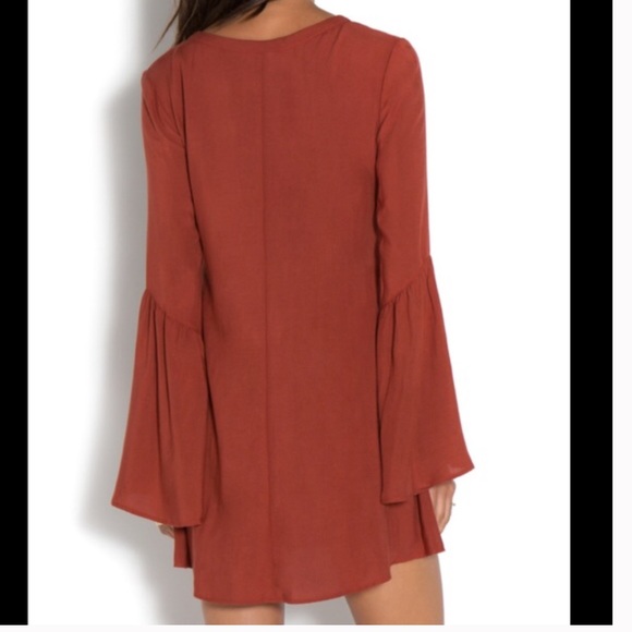 ❌SOLD❌Cinnamon Bell Sleeve Swing Dress - Picture 2 of 8