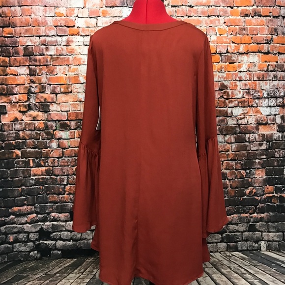 ❌SOLD❌Cinnamon Bell Sleeve Swing Dress - Picture 7 of 8
